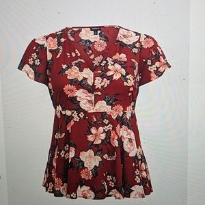 NWT Torrid floral peplum blouse